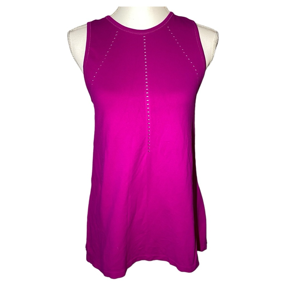 Athleta Women's Extra Small Foothill Seamless‎ Tank Top Split Back Pink Barbie